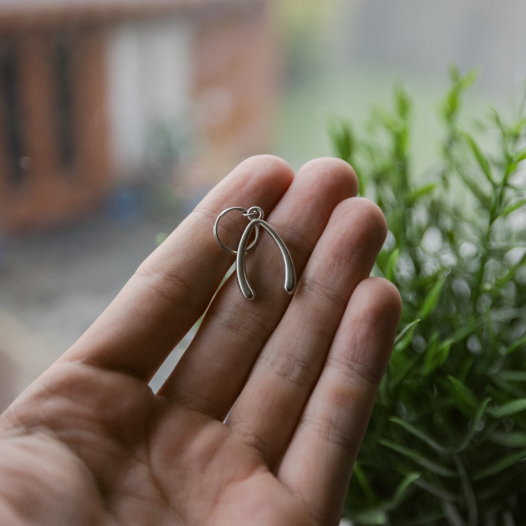 Wishbone Silver Charm